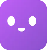 purple smiley robot face